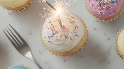 Fireworks Cupcake Party Concept in 4K