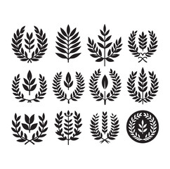 laurel sign silhouette illustration vector