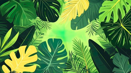 Tropical Leaf Pattern Background