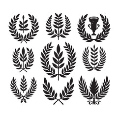 laurel sign silhouette illustration vector