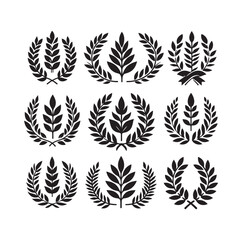 laurel sign silhouette illustration vector