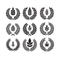 Obraz premium laurel sign silhouette illustration vector