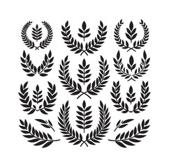 laurel sign silhouette illustration vector