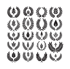 laurel sign silhouette illustration vector