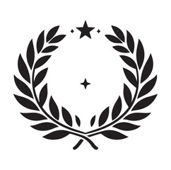 laurel sign silhouette illustration vector