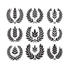 laurel sign silhouette illustration vector