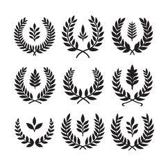laurel sign silhouette illustration vector