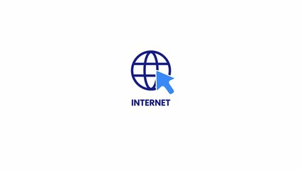 internet web browser icon with much pointer, Internet icon, web browser symbol, website icon, Internet web icon.