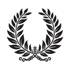 Obraz premium laurel sign silhouette illustration vector