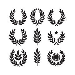 laurel sign silhouette illustration vector