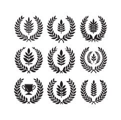 laurel sign silhouette illustration vector
