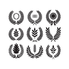 laurel sign silhouette illustration vector