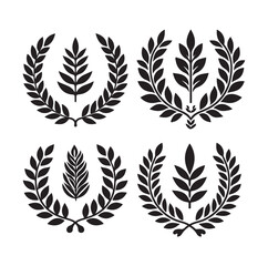 laurel sign silhouette illustration vector