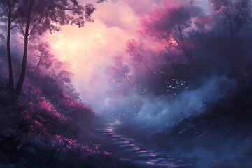 Naklejka premium Ethereal painting background,