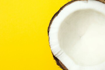 
Coconut on color background, top view
