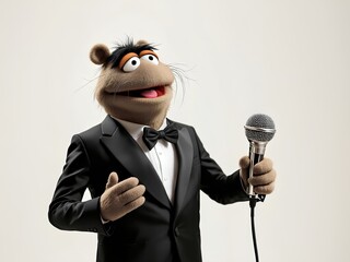 Humorous Performer - A moment of humor with a stuffed toy