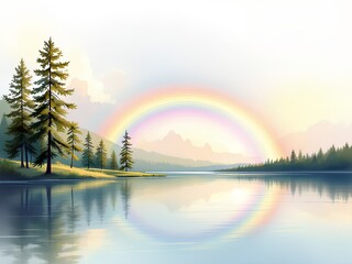 Rainbow Lakeside - The Miracle of Nature and Tranquility Combined
