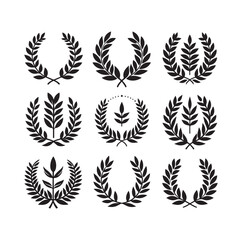 laurel sign silhouette illustration vector