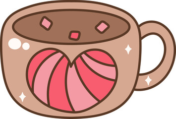 Obraz premium Groovy Pan Dulce with Coffee Mug