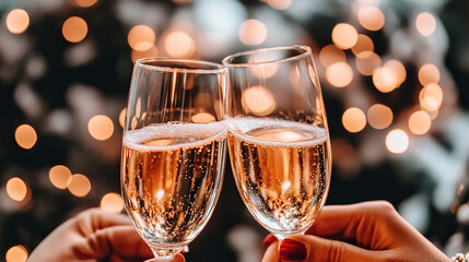 Champagne toast new year celebration concept 