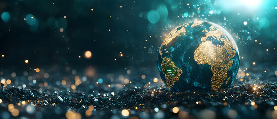 Various recycling and waste disposal activities and green space, loving the world, a green world for a friendly environment