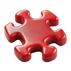 Obraz premium red puzzle pieces isolated on white background.