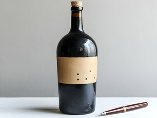 Vintage Wine Bottle Illustration