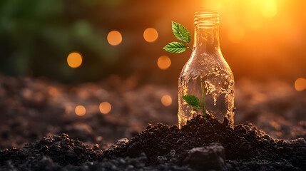 Various recycling and waste disposal activities and green space, loving the world, a green world for a friendly environment