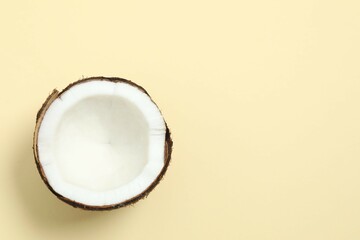 
Coconut on color background, top view
