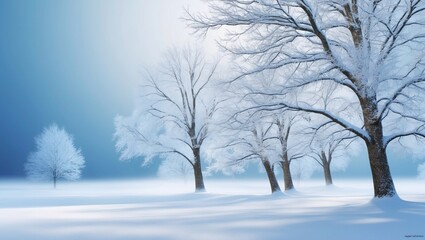 Fototapeta premium Winter landscape transparent background