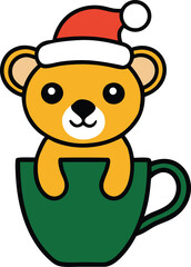 bear with cup of tea