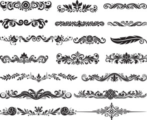 Decorative floral Border design set eps file