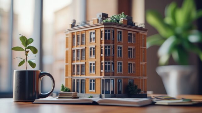 Apartment Building Model on a Desk
