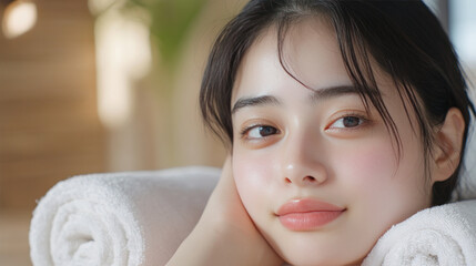 Indonesian woman enjoy and relax gets spa body care treatment