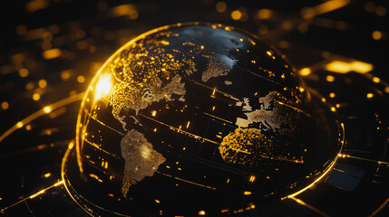 Abstract business Financial charts show a significant increase in profits in the stock market.This is driven by higher interest rates and continued growth. In the innovation world network of financial