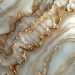 Elegant Gold & White Marble Abstract Background