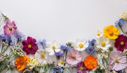 Obraz premium Greeting card background with colorful wildflowers