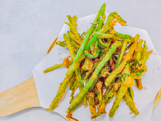 Crispy fried morning glory.