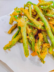 Crispy fried morning glory.