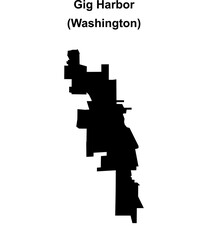 Fototapeta premium Gig Harbor (Washington) blank outline map