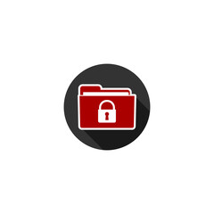 Folder with lock pad icon isolated on transparent background