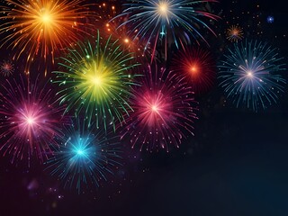 Naklejka premium fireworks over the night sky