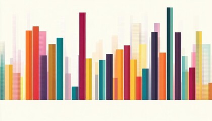Obraz premium Colorful abstract bar graph representing data visualization.