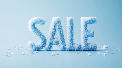 The inscription "SALE" on an isolated background in winter style. Poster banner for leaflets and advertising