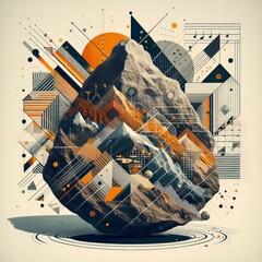 162 Digital Collage Rock Combine the rock image with other digit