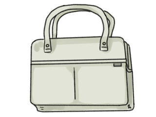 シンプルな白い手提げバッグ