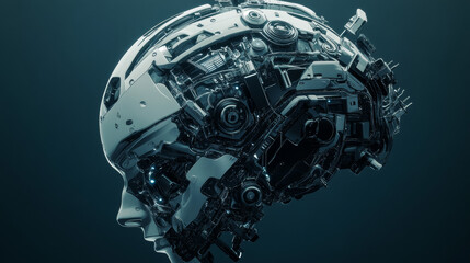 Fototapeta premium Futuristic Ai brain concept suitable for future technology artwork 