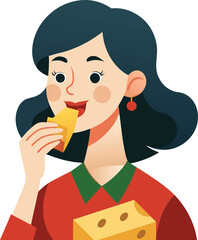 cheese slice cheese eating cheese lover vector illustration graphic design artwork