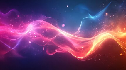 Fototapeta premium Dynamic color wave patterns vivid abstract digital background