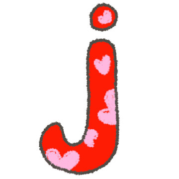 red letter j with pink hearts clip art preview